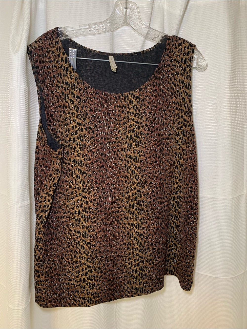 White Stag Sleeveless Leopard-Print Tank in Brown and Black